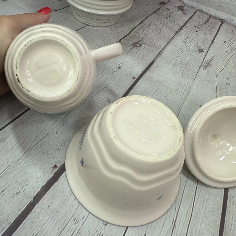 vintage Maison Blue by Pfaltzgraff Cream and Sugar Set countryside cottage